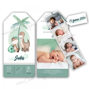 Faire-part naissance bébé garçon personnalisable avec photo bande photomaton
