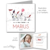 Faire-part naissance famille personnalisable avec oursons illustrés à l'aquarelle