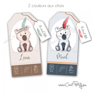 Faire-part naissance ours personnalisable
