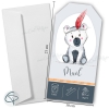 Faire-part naissance bébé garçon prêt à envoyer avec enveloppe blanche