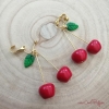 Clips d'oreilles cerises bijou fantaisie gourmand femme