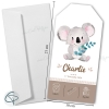 Personnalisation prénom et date de naissance sur faire-part koala