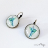 Boucles d’oreilles colibris colorés faites main pour femme