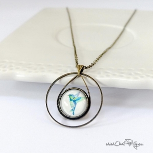 Collier colibri porte-bonheur bijou délicat femme