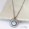 Pendentif colibri aquarelle avec double anneau en laiton – bijou artisanal