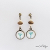 Puces d’oreilles pendantes colibri – bijou léger illustré à l’aquarelle