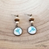 Boucles d’oreilles artisanales en laiton bronze sans nickel – colibri Chat Pristy