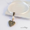 Médaillon souvenir de bouquet mariage – pendentif cœur porte-photo bronze