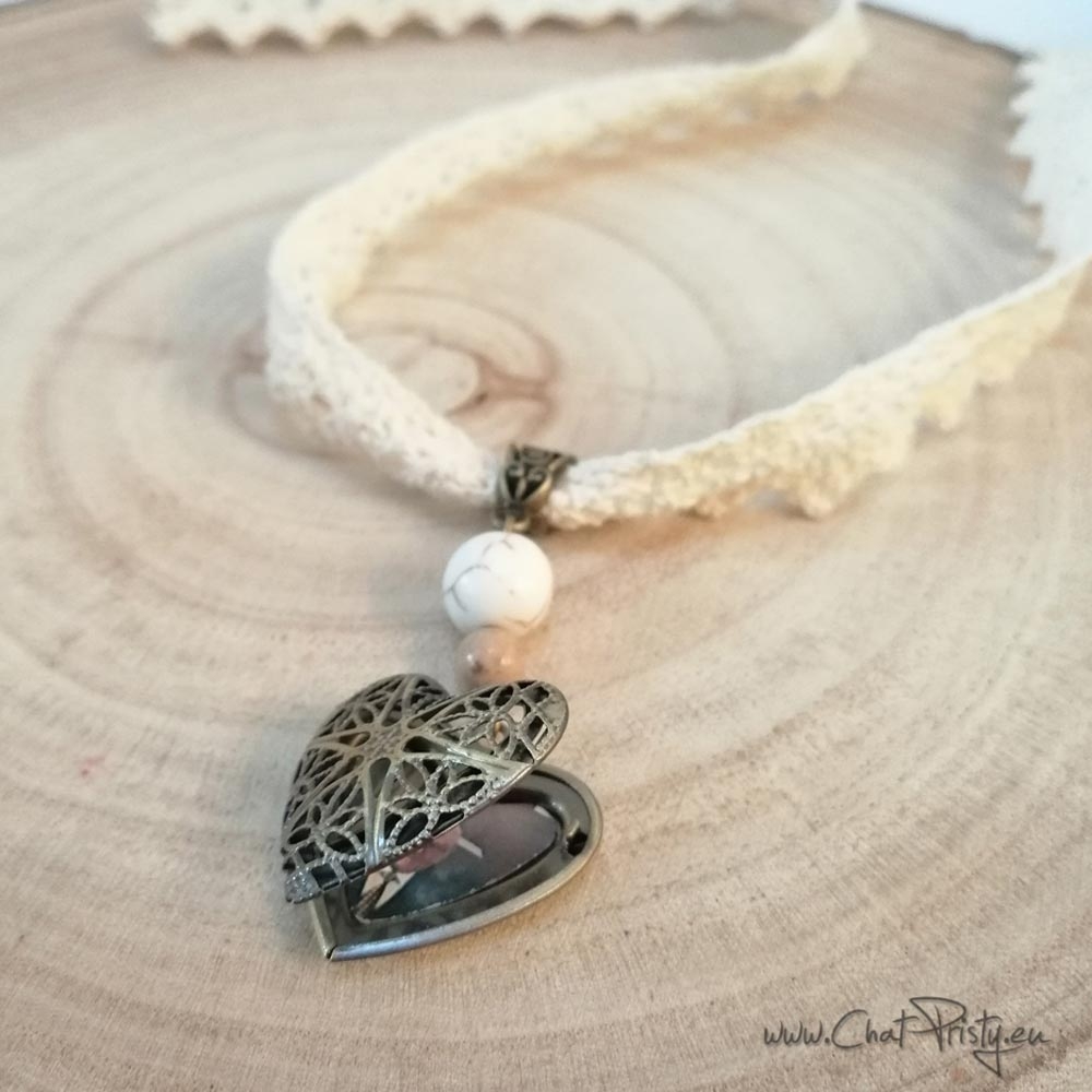 Médaillon cœur ouvert – emplacement pour photo souvenir