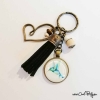 Porte-clef colibri original pompon noir