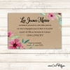Carton d’invitation repas mariage champêtre – format carte postale kraft