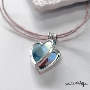 pendentif cœur avec deux photos pour bouquet de mariage fait main