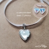 Bijou de bouquet de mariée avec pendentif cœur pour mettre deux photos