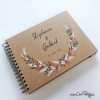 Livre d’or de mariage personnalisé en kraft avec motif végétal