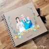 Livre d’or kraft famille peint à la main pour mariage ou baptême