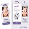 invitation baptême personnalisée fille thème panda violet 
