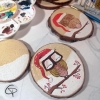Rondin en bois aquarelle hibou pour décorer le sapin de Noël