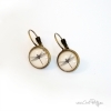 Boucles d’oreilles illustrées avec libellules noires stylisées, création artisanale à l’esprit poétique et bohème