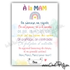 Affiche personnalisée MAM avec texte coloré et décor aquarelle pastel