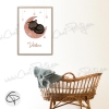 cadeau naissance thème lune et étoiles illustration chat bébé
