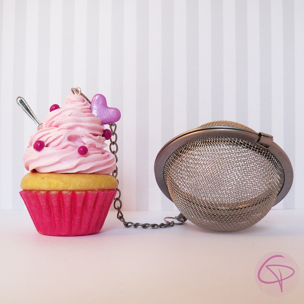 Boule à thé originale contrepoids infuseur à thé cupcake cœur rose