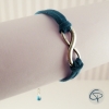 bracelet infini ruban suédine turquoise