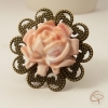 Bague fleur rose femme