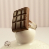 Bague fantaisie chocolat blanc avec ganache – Bijou gourmand