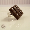 bague plaquette de chocolat noir bijou fantaisie femme