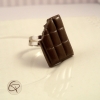 Bague chocolat noir croquée – Bijou original pour femme