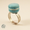 bague macaron bleu-ciel bijou fantaisie original gourmand femme