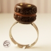 bague macaron marron doré bijou fantaisie cadeau original femme