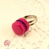 bague macaron framboise