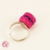 bague macaron rose fuchsia