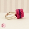 bague fantaisie femme macaron couleur framboise