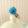 bague macaron turquoise bijou fantaisie fait main par Chat Pristy