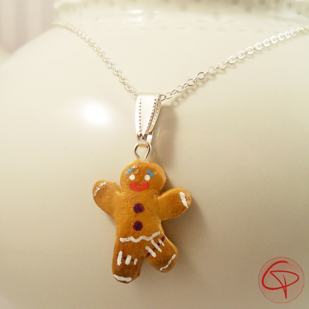 Collier biscuit petit bonhomme pain d'épices