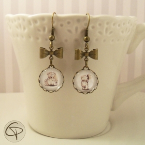 Boucles d'oreilles ours en peluche