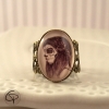 Bague avec le visage d'une catrina en médaillon