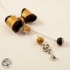 Pendentif Noeud doré et noir bijou femme raffiné