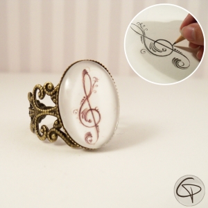 Bague clef de sol originale faite main