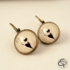 boucles d'oreilles avec chat noir 