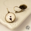 pendants d'oreilles bronze avec silhouette de chat