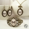 boucles d'oreilles bronze tête de mort pendant oreille parure bijoux