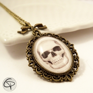 Sautoir tête de mort pendentif femme original