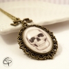 Pendentif crâne sautoir bronze bijou halloween