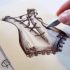 Illustration corset pour bijoux Chat Pristy