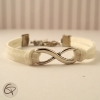 bracelet femme symbole infini blanc
