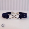 Bracelet "infiny" avec des joncs en rubans bleu marine