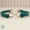bracelet symbole infini cordon vert